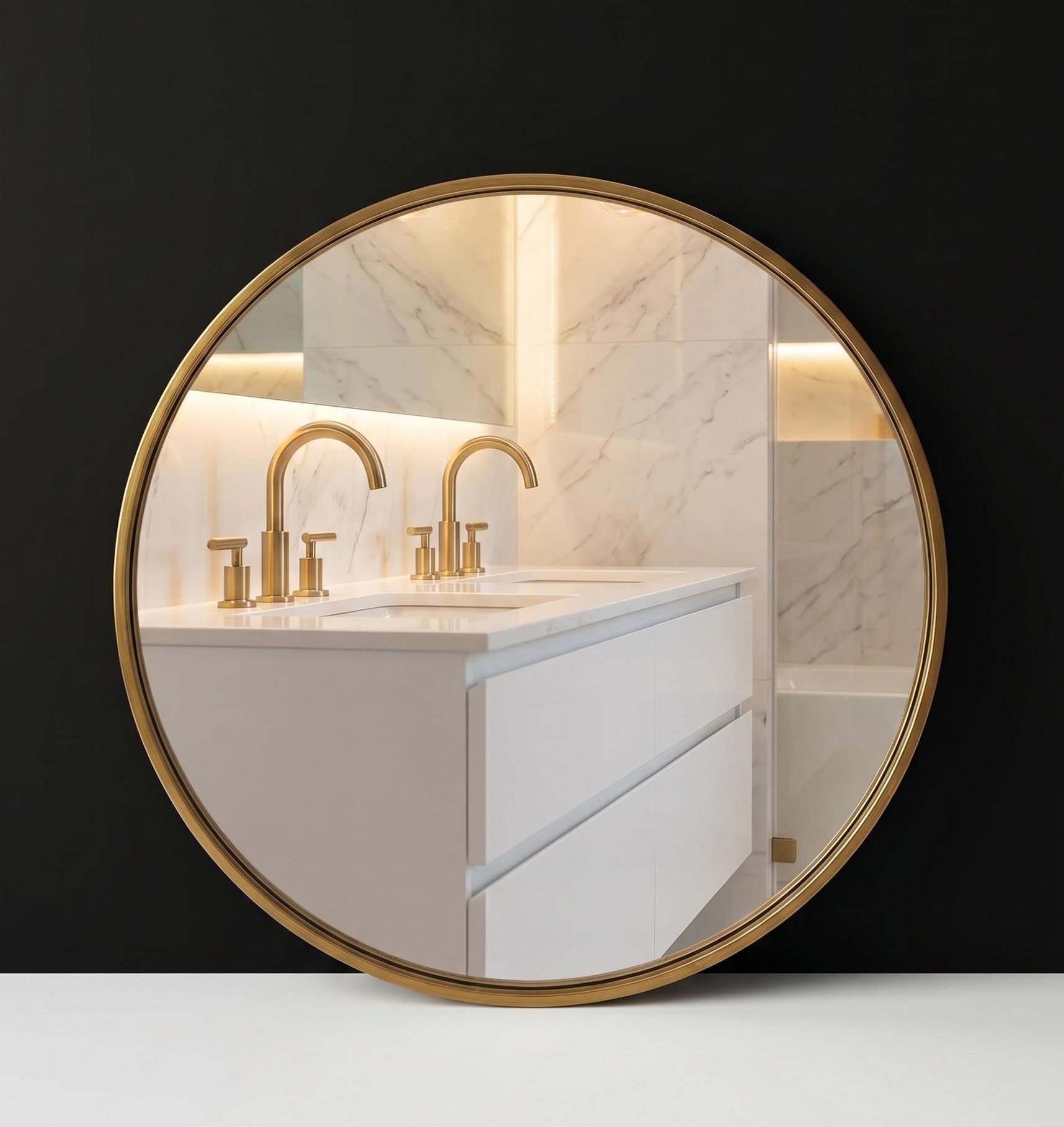 Bronze round mirror